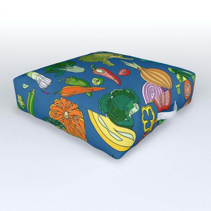 Vegetable Paradise by Night Outdoor Floor Cushion