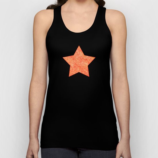 Red and orange swirls doodles Unisex Tank Top
