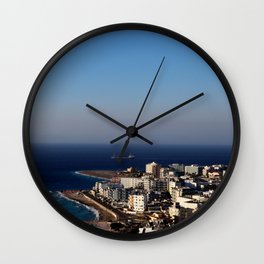 Rhodes town in Greece - aerial view Wall Clock