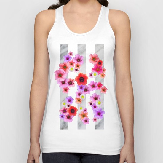 Flowers and Stripes 4 Unisex Tank Top