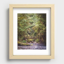 Pacific Northwest Forest Bridge Photo Recessed Framed Print