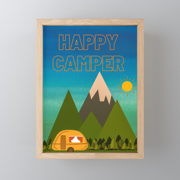 happy camper Framed Mini Art Print