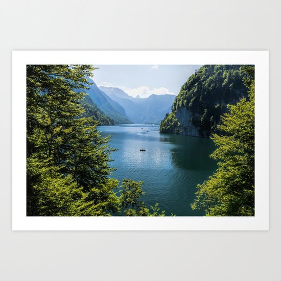 Germany, Malerblick, Koenigssee Lake III- Mountain Forest Europe Art Print