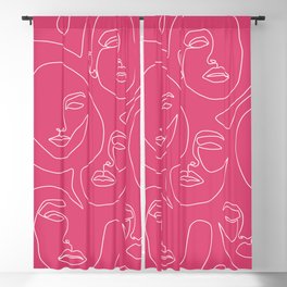 Faces In Pink Blackout Curtain