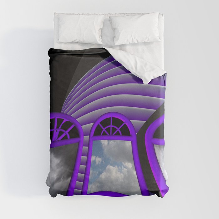 deco violet-white-black -2- Duvet Cover