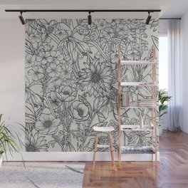 Hand Drawn Flowers 2 Wall Mural