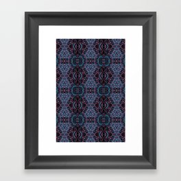 Liquid Light Series 61 ~ Blue & Red Abstract Fractal Pattern Framed Art Print