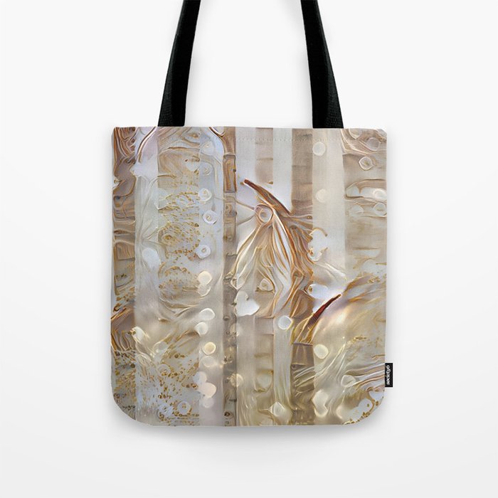 Forest Silver Gold Silk Collection Tote Bag