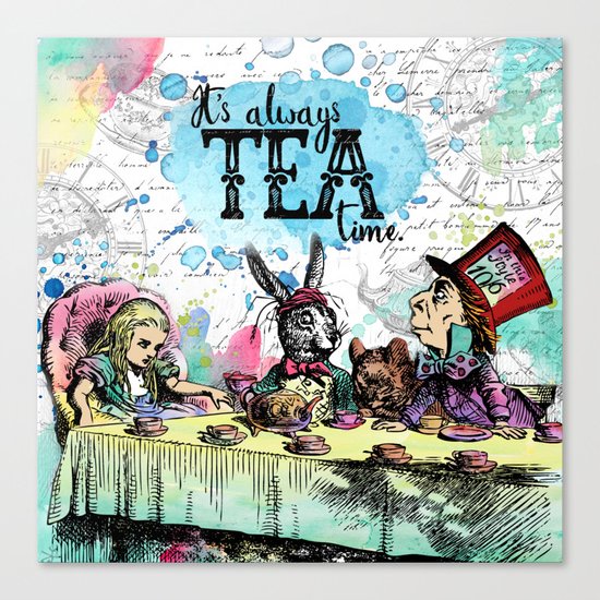 Alice in Wonderland - Tea Time Canvas Print