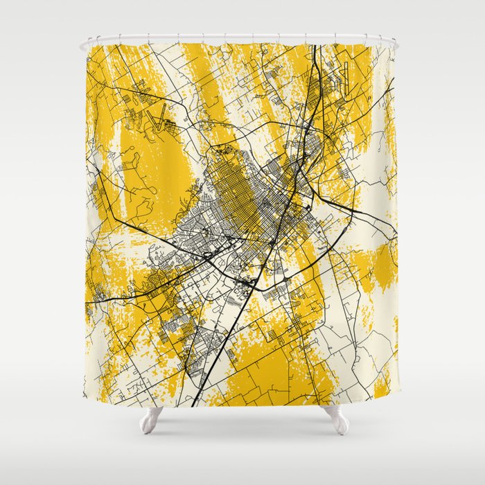 Waco USA - City Map - canvas, metal, wall, vintage, asia, towns, usa, sale, tee, wallpaper Shower Curtain