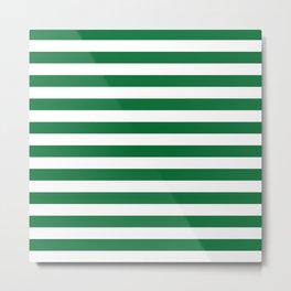 Stripes (Dark Green & White Pattern) Metal Print | Decorative, Pattern, Graphicdesign, Retro, Vintage, Striped, Stripy, Ornament, Decoration, Lines 