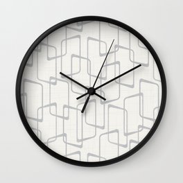 Reverse Silver Gray Retro Geometric Pattern Wall Clock