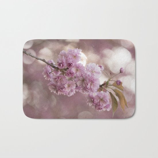 Japanese cherryblossoms in LOVE Bath Mat