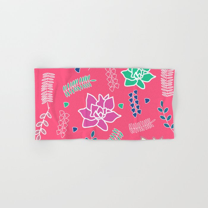 Floral ornament in pink Hand & Bath Towel