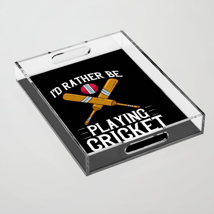 Cricket Game Player Ball Bat Coach Cricketer Acrylic Tray