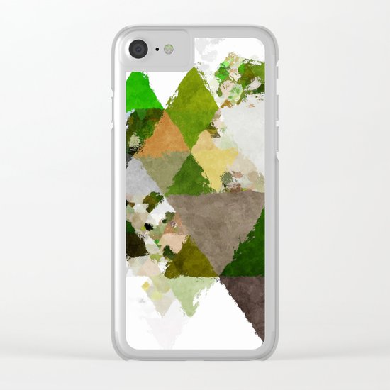Spring Triangles - Fresh green and white triangle pattern - Greenery on #Society6 Clear iPhone Case