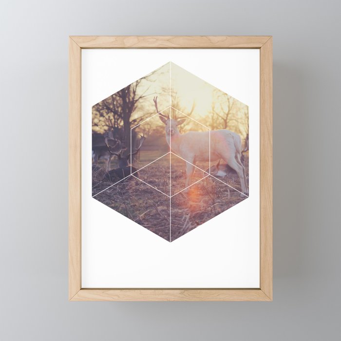 Magical Deer - Geometric Photography Framed Mini Art Print