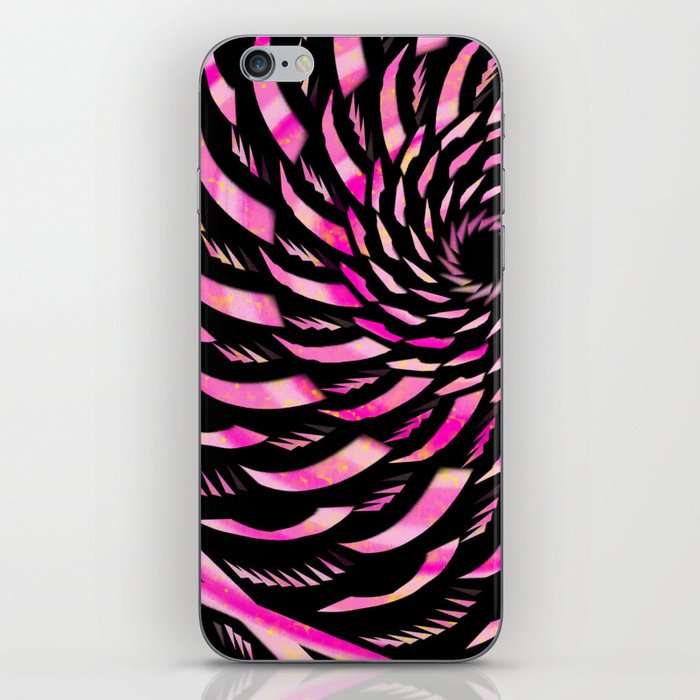 Black and Pink Twirl iPhone Skin