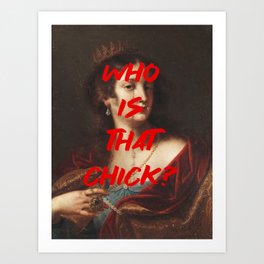 Who Is That Chick Renaissance Painting Quote Wall Altered Art Feminist Print Typography Office Art Print
