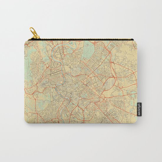 Rome Map Retro Carry-All Pouch