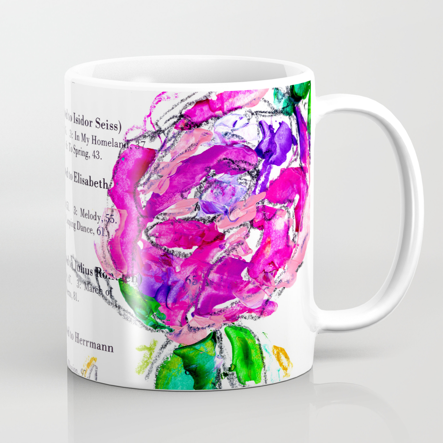 Book Contents Floral Painting Coffee Mug By Nicolegiger Society6