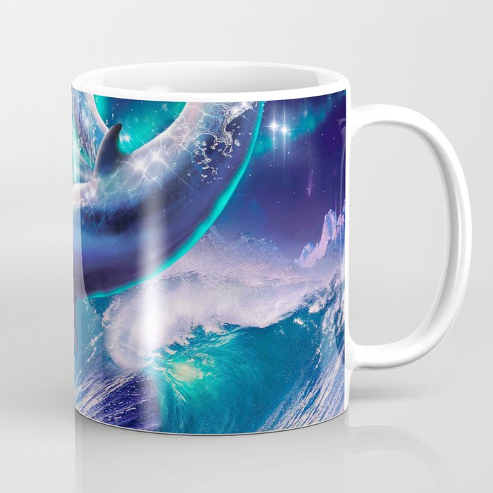 Galaxy Dolphin Dolphins In Space Jumping Coffee Mug