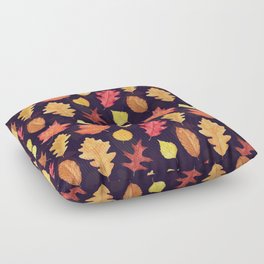 Autumn Leaves - dark plum Floor Pillow