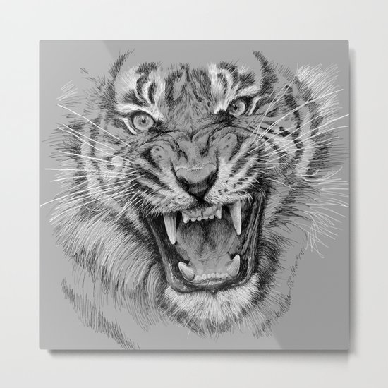 Tiger Portrait Animal Design Metal Print