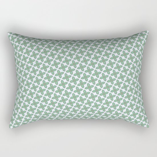 Mint Leaf Pattern Rectangular Pillow
