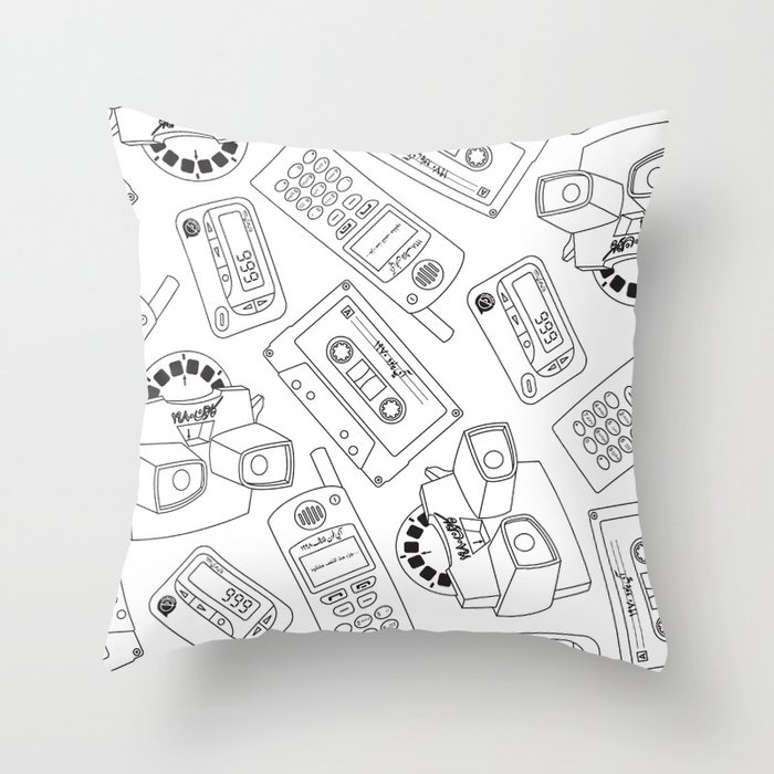 Old Gadgets Throw Pillow