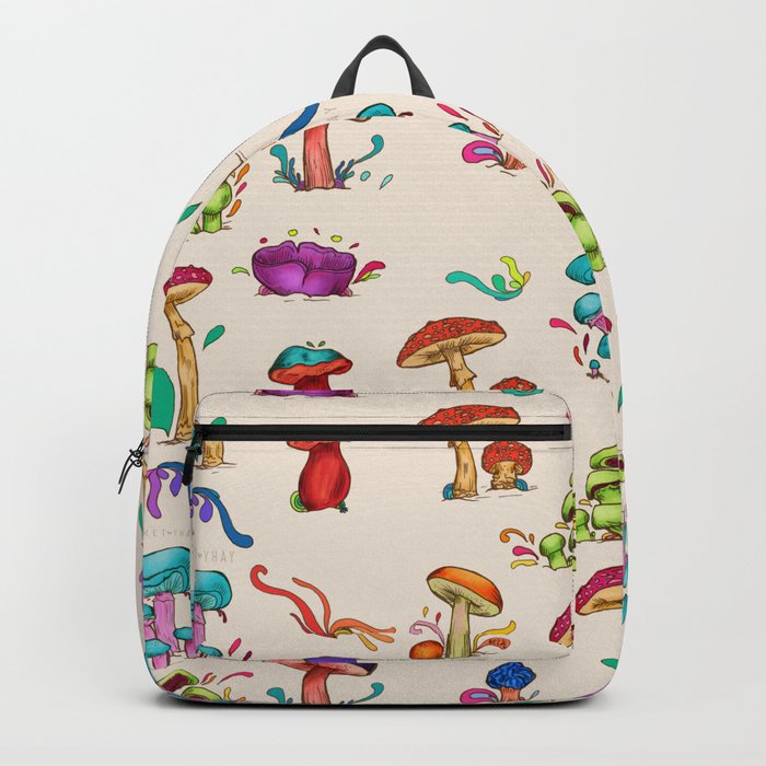 Mushrooms Backpack | Painting, Fungus, Fungi, Mycology, Mushroom, Shrooms, Mushrooms, Colorful, Trippy, Fun