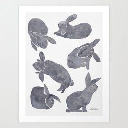 Bunny Poses Art Print