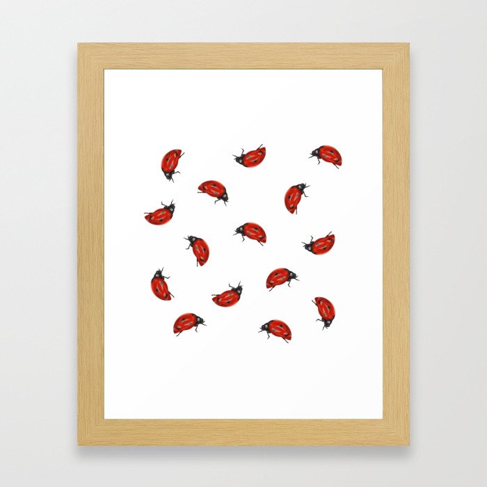 Ladybug Pattern Framed Art Print