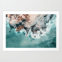 Ocean Print, Ocean Art, Printable Art, Waves Print, Ocean Rocks, Aerial Photography, Coastal Ocean Printable Wall Art Art Print