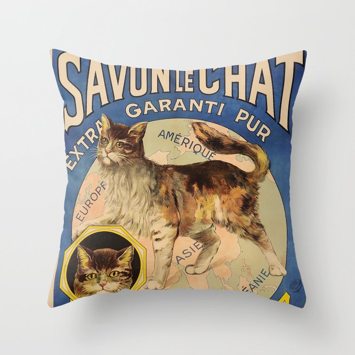 The Cat brand French Soap Throw Pillow