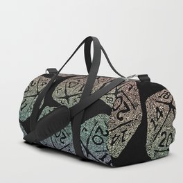 D20 for Gamers - Pastel Rainbow Gradient Icosahedron on Black Duffle Bag
