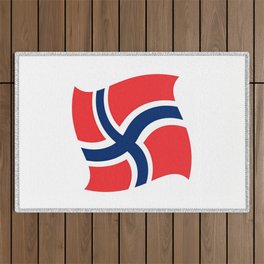 flag of norway 14 – Chalk version  snow,scandinavia,scandinavian,norwegian,oslo Outdoor Rug