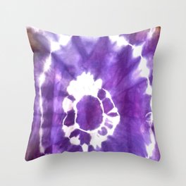 Purple blue tie dye Throw Pillow