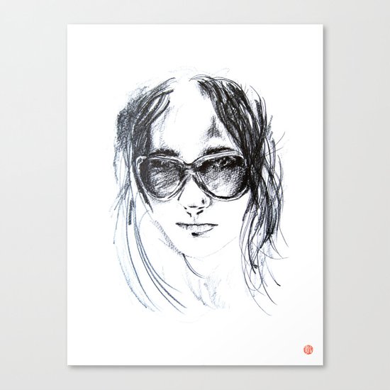 Sunglasses Girl Canvas Print