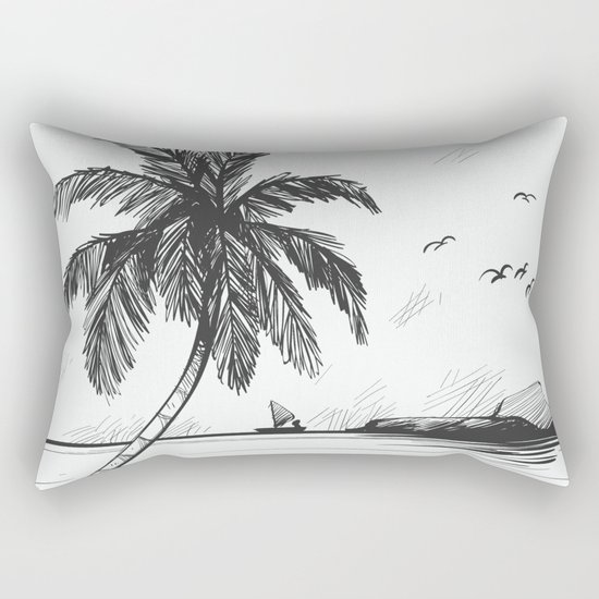 Beach graphic sketch art Rectangular Pillow
