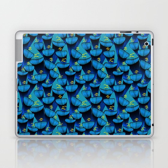 Royal Blue Bellflower Floral Pattern Laptop & iPad Skin