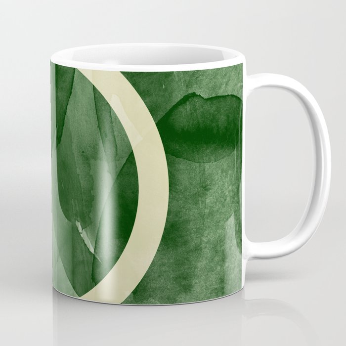 Green Abstract Scandinavian Hot Wax Painting Sun Moon Minimalist Coffee Mug