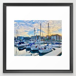 Marina Del Rey Photography Boats Harbor Sailing Framed Art Print