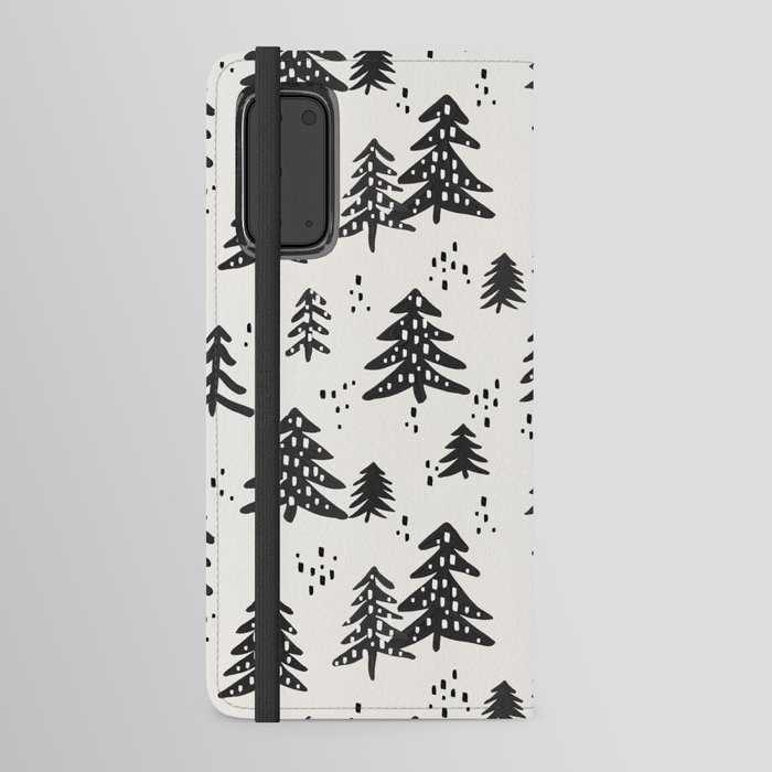 Christmas Trees Pattern – Black Android Wallet Case