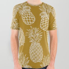 Fresh Pineapples Yellow & White All Over Graphic Tee