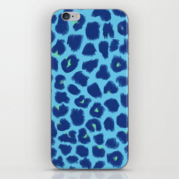 Leopard Print Blue iPhone Skin