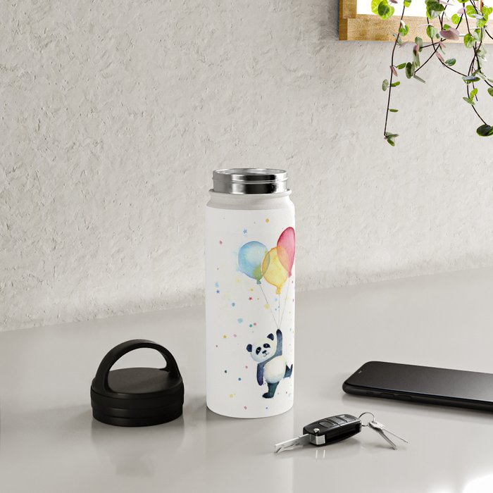 Cute Floating Ballon Cat' Insulated Stainless Steel Water Bottle