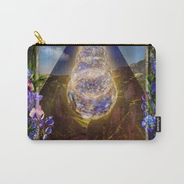 The Garden Carry-All Pouch | Digital, Blue, Floral, Colorful, Saturated, Nature, Space, Maximalist, Collage, Hydrangea 