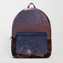 Bisti Badlands Night Sky - Hoodoos Under New Mexico Starry Night  Backpack