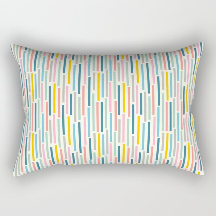 SHOWERS GEOMETRIC ABSTRACT PATTERN with CREAM Background Rectangular Pillow